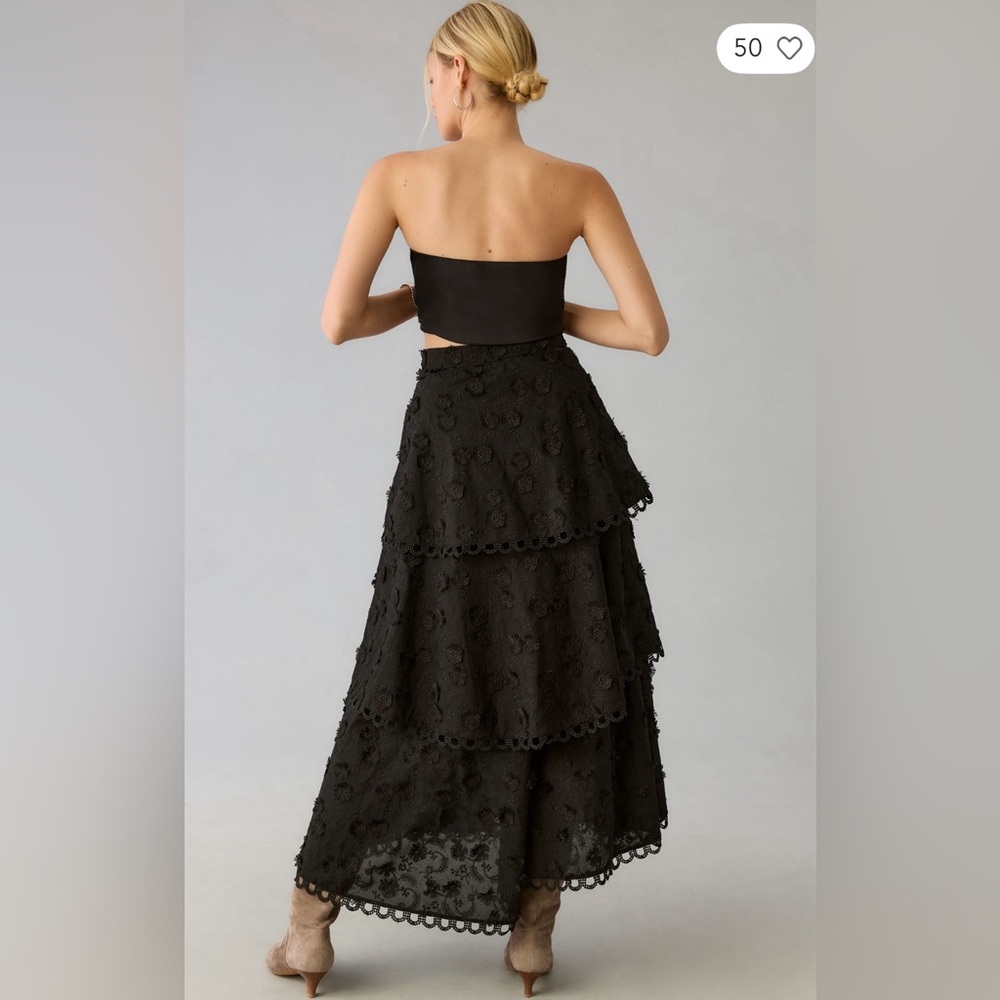 Farm Rio 3D Flower Tiered Midi Skirt - Picture 4 of 12